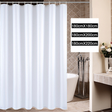 Cortina de banho para banheiro, cortina branca de ducha de poliéster à prova d'água para banheiro com 12 ganchos 2024 - compre barato