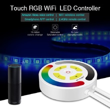 Yl1 milight rgb wifi led controlador toque amazon alexa voz wifi smartphone app para 5050 rgb led tira luzes fita dc12v-24v