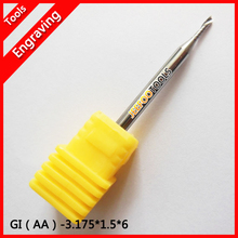 3.175*1.5*6mm uma flauta carboneto ferramentas de trituração, bits do roteador, cnc gravura bits em acrílico aa series 2024 - compre barato