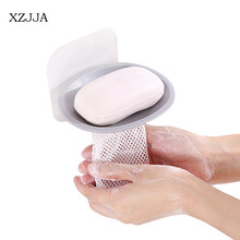 XZJJA 1PCS Non-Trace Sucking Disc Drainage Storage Rack Plastic Soap Holder With Foam Mesh Bag Home Bathroom Toilet Accessories 2024 - buy cheap