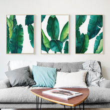 Fashion monstera cartazes e impressões de folhagens arte para parede pintura em tela de fotos verdes para parede, impressão de plantas, decoração de sala de estar e casa 2024 - compre barato