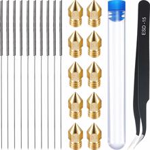 0.4 Mm Mk8 nozzle + 10 Package 0.4 Mm Needle And 1 Package Tweezers Tool Kit Stainless Steel nozzler Cleaner for MK8 Makerbot 2024 - buy cheap