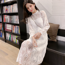 French Niche Dress 2019 Spring New Korean Lace Sweet Fashion Temperament Dress Flare Sleeve Lolita Two-piece Party Dresses 2024 - buy cheap