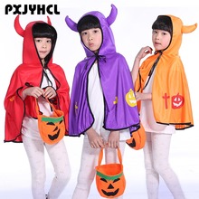 Halloween Party Cosplay Costumes For Kids Thin Vampire Cloak Magican Dance Performance Girl Carnival Pumpkin Cape Red 2024 - buy cheap