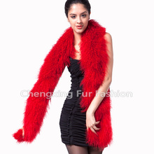 CX-S-108 Latest Product Real Mongolian Lamb Fur Boa Fluffy Thick Genuine Fur Scarf For Women 2024 - buy cheap