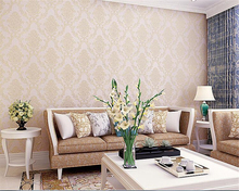 Beibehang-papel tapiz de pared de vinilo con lentejuelas 3 d, respetuoso con el medio ambiente, rollo de papel tapiz de Damasco 3D para sala de estar 2024 - compra barato