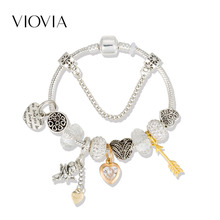 Pulseiras de moda 2019 viovia de fashion, com pingente amor, de amor, deus cupido, faça você mesmo, presente de namorados para mulheres b19074 2024 - compre barato