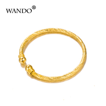 WANDO new Exquisite Pattern Dubai Gold Bangle Jewelry Gold Color Bracelets Bangles For baby children jewelry gift wb96 2024 - buy cheap