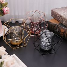Nordic Style 3D Geometric Candlestick Metal Candle Holder Wedding Home Decor Hot 2024 - buy cheap