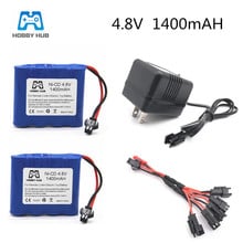 Hobby hub-bateria ni-cd de 4.8v e 1400mah, ferramenta elétrica para controle remoto, brinquedos, aa, nicd, rc, conjunto de baterias com carregador 5 em 1 2024 - compre barato