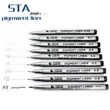 STA 9 Pcs/lot Hook Liner Pigment Micron Drawing Marker Pen Sketch Marker Pens Art Supplies Manga Handwriting Brush Pen 2024 - buy cheap