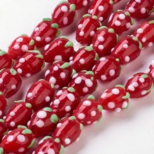 100 pcs 3D Strawberry Fruit Handmade Lampwork Beads for DIY Jewelry Making Earring Bracelet Necklace Finding Wholesale F70 2024 - buy cheap