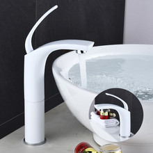 Basin Faucets Hot&Cold Sink Mixer Bathroom Basin Tap Brass Faucet/Mixer/Tap White/Black Bathroom Faucet Crane Sink Tap Wash Tap 2024 - buy cheap