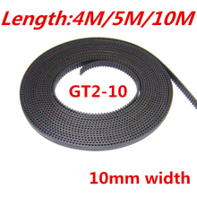Ремень ГРМ gt2 10 мм, Ширина ремня ГРМ 10 мм, резиновый ремень GT2 10 мм для 3D-принтера, 4 м, 5 м, 10 м 2024 - купить недорого