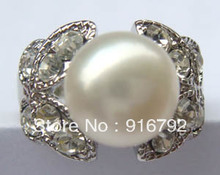 free shipping P&P *******8-9mm white pearl ring 7# 2024 - buy cheap