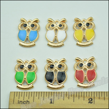 Wholesale 60 pcs Enamel Alloy Gold-color Jewelry Mixed Owl Pendants charms for bracelet necklace DIY jewelry making JC-372 2024 - buy cheap