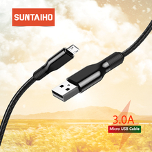 Кабель Micro USB Suntaiho, нейлоновый кабель быстрой зарядки и передачи данных 2,4 А для Samsung, Xiaomi, планшета, Android, мобильный телефон, usb-кабель для зарядки 2024 - купить недорого