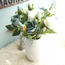Beautiful Rose Artificial Flowers Fake Rose Flannel Flower Bridal Bouquet Wedding Party Home Decoration Hot Sale  C30131 2024 - buy cheap