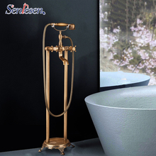 Senlesen Floor Free Stand Faucet Dual Handle Dual Control Cold Hot Water Mixer Tap Para Bathtub Shower & Bath 2024 - buy cheap