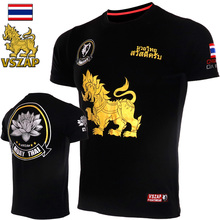 Camiseta masculina de boxe vszap, calção de algodão respirável e confortável para treino de mma, academia, muay thai 2024 - compre barato
