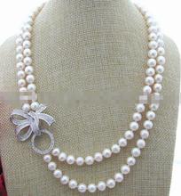 charming 2 row 8-9MM White Pearl Necklace 2024 - buy cheap