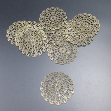 20pcs   40mm  bronze tone Filigree round  crafts   Embellishments Findings Jewelry Accessories  ornaments 2024 - compre barato