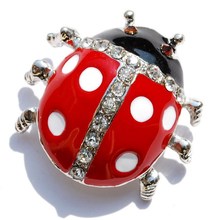 OneckOha Fashionable Rhinestone Animal Brooches Lovely Enamel Ladybug Brooch Pin Jewelry Brooch 2024 - buy cheap