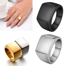 Brand Rings For Man Punk Style 316L Stainless Steel Men's Signet Ring Bold Solid Polished Fashion Jewelry 2024 - buy cheap