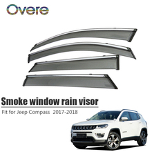 OVERE NEW 1Set Smoke Window Rain Visor For Jeep Compass 2017 2018 Styling ABS Vent Sun Deflectors Guard Car Accessories 2024 - buy cheap