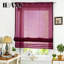 Roman Curtain Solid Sheer Window Panel Drape For the Kitchen Living Room Tab Top Voile Screening Rod 1PCS With Plastic Tubes 2024 - buy cheap