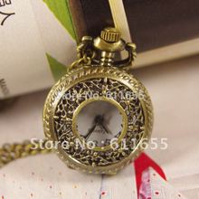 Wholesale hot sale new mens Pocket Watch 1pcs/lot womens flower leaf mini bronze Antique vintage steampunk style 2015 wp079 2024 - buy cheap