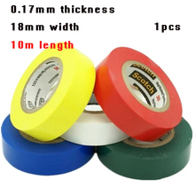 1piece 18mm 10m length 0.17mm PVC Electrical tape insulation tapes Heat Resistant Electrical waterproof Power tapes best quality 2024 - buy cheap