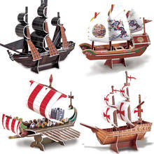 3D Puzzle model Ship Black Pearl/Roman warship/Santa Maria Model Jigsaw puzzle for children/adult Educational Toys 2024 - buy cheap