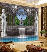 Cortinas romanas foto opaca ventana cortinas de lujo 3D para sala de estar cama Oficina Hotel hogar 2024 - compra barato