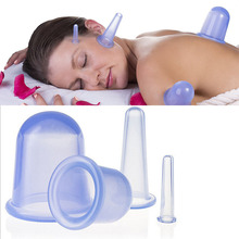 4 pçs silicone vácuo cupping conjunto copos para o corpo rosto pescoço volta olhos massagem ajudante cuidados de saúde da família massageador anti celulite 2024 - compre barato