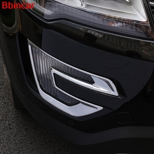 Bbincar abs chrome frente luz de nevoeiro lâmpada capa guarnição molduras decoração acessórios 2 pçs para ford explorer sport 2016 2017 2024 - compre barato