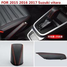 Genuine Leather Gear Shift Cover EN Gear Head Cover Shift Knob FOR 2015 2016 2017 Suzuki vitara Car styling 2024 - buy cheap