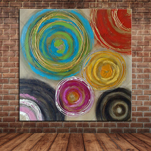 100% handmade knife painting oil painting abstract on canvas circle Canvas painting modern art picture for home decoration 2024 - buy cheap