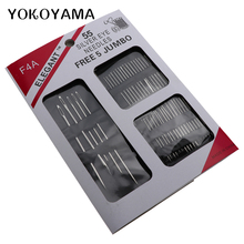 YOKOYAMA 55Pcs/Set Nickelage Sewing Needles Sew Pins Home DIY Household Tool Multifunctional Large-Eye Seam Needles Sack Needles 2024 - buy cheap