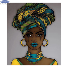 5D DIY Pintura Diamante mulher Africano Mosaico Diamante Praça Cheia/Rodada Diamante Strass Bordados Home Decor Needlework 2024 - compre barato