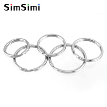 Simsimi 2mm Wire Diameter Key Ring Outer Dia 25/28/30/32/35mm basic key chain rings Stainless Steel polished key rings 50pcs 2024 - buy cheap