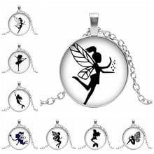 Hot! New Glass Cabochon Wing Girl Necklace Ballet Dancer Silhouette Glass Dome Pendant Handmade Jewerly 2024 - buy cheap