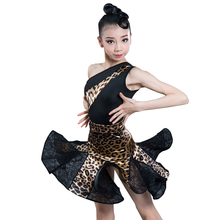 New Latin Dance Costume For Girls Ballroom Salsa Tango Skirts Kid Child Leopard Latin Dance Split Dress With Leotard And Skirt 2024 - buy cheap