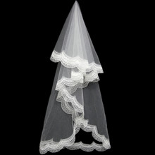 2018 Hot Sale In Stock High Quality Cheap Short Wedding Veils White/Ivory One Layer Lace Bridal Veils 2018 Wedding Accessories 2024 - buy cheap