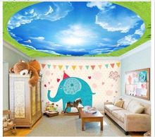 Blue sky, green grass pigeon sky ceiling 3d wallpaper modern for living room murals Wall Decoration 2024 - buy cheap