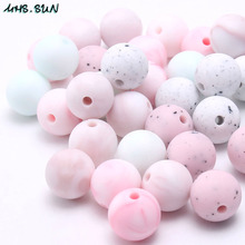 MHS.SUN Cute Silicone Beads Baby Infant Teething Beads 12/15mm Safe Food Grade Nursing Chewing Round Silicone Beads Accessories 2024 - buy cheap