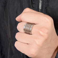 Горячая Распродажа панк широкий 19 мм палец кольца для мужчин и женщин нержавеющие стальные кольца ювелирные изделия подарок Размер 17 оптовая продажа 2024 - купить недорого