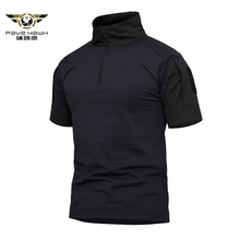 Polo táctico de camuflaje de asalto para hombre, camisa de combate de rana del Ejército de EE. UU., manga corta, militar, Multicam, 3XL, 4XL, de verano 2024 - compra barato