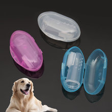 Pet macio dedo escova de dentes com caixa de armazenamento silicone cão escova tártaro dentes conjunto de cuidados orais viagem gato do cão pet limpeza suprimentos 2024 - compre barato