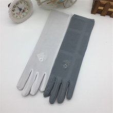 Summer Women Sunscreen Embroidered Gloves Lady medium-long Thin Elastic Etiquette Gloves Driving Car Accessories 2024 - buy cheap